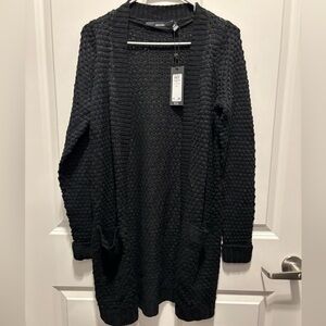 NWT Vero Moda Women’s XS Black Vmesme Surf LS Open Cardigan Sweater